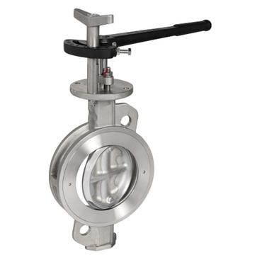 Butterfly valve Type: 9131 Stainless steel/Stainless steel Double-eccentric Handle Wafer type